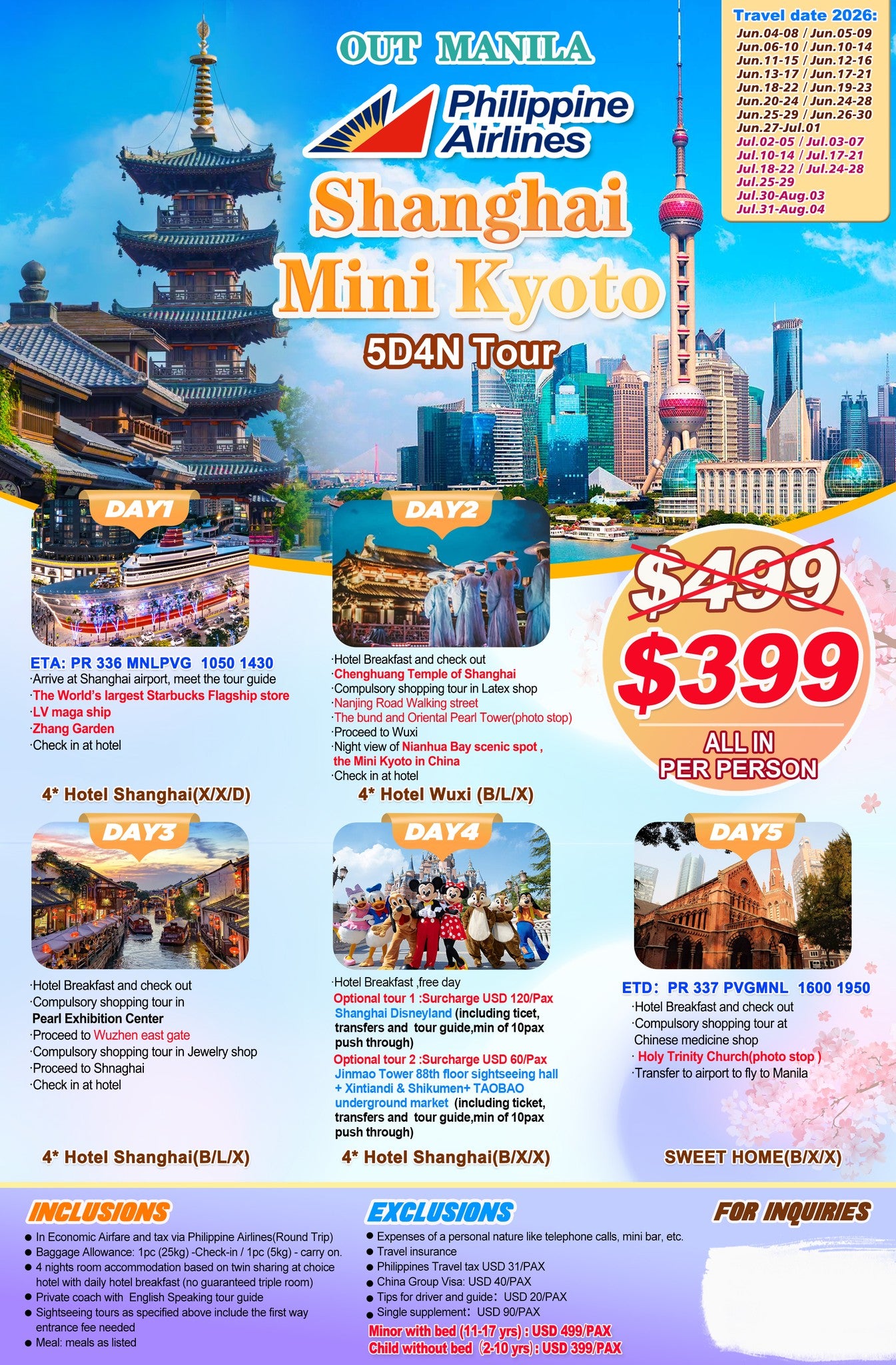 Shanghai Mini Kyoto 5D4N Tour