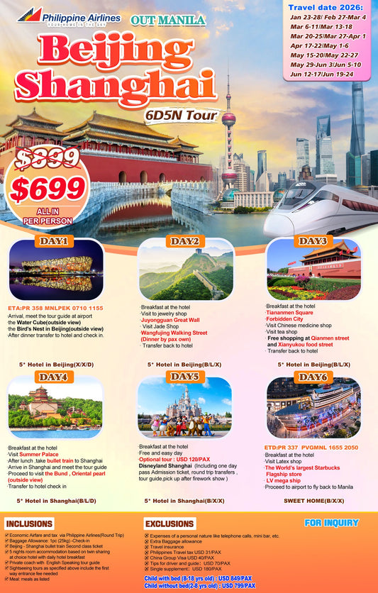 Beijing-Shanghai 6D5N Tour