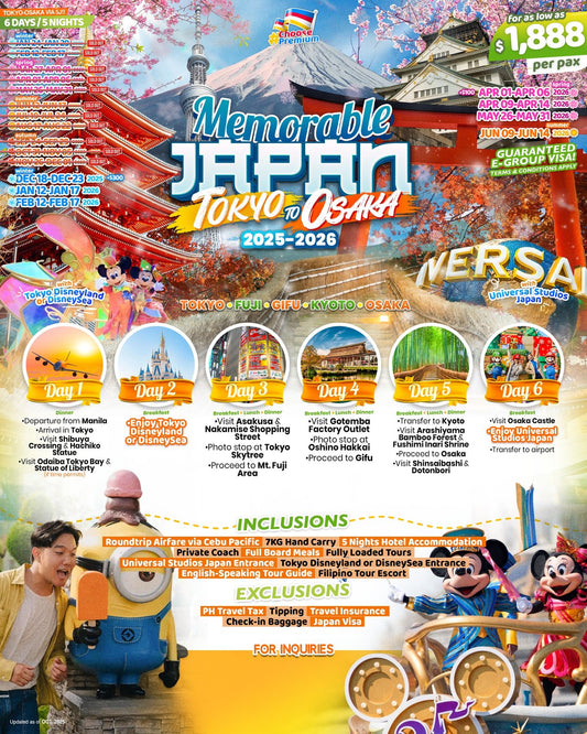Memorable Japan: Tokyo to Osaka Tour 2025-2026